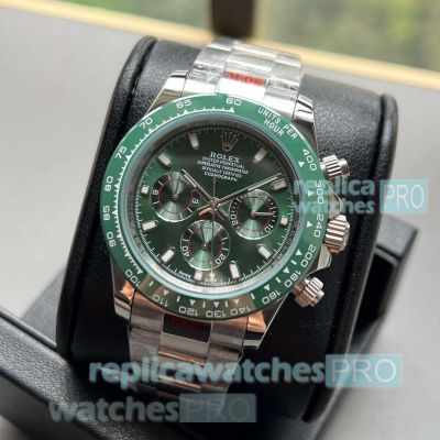 Copy Rolex Cosmo Daytona Stainless Steel 904L and Green Dial Watches